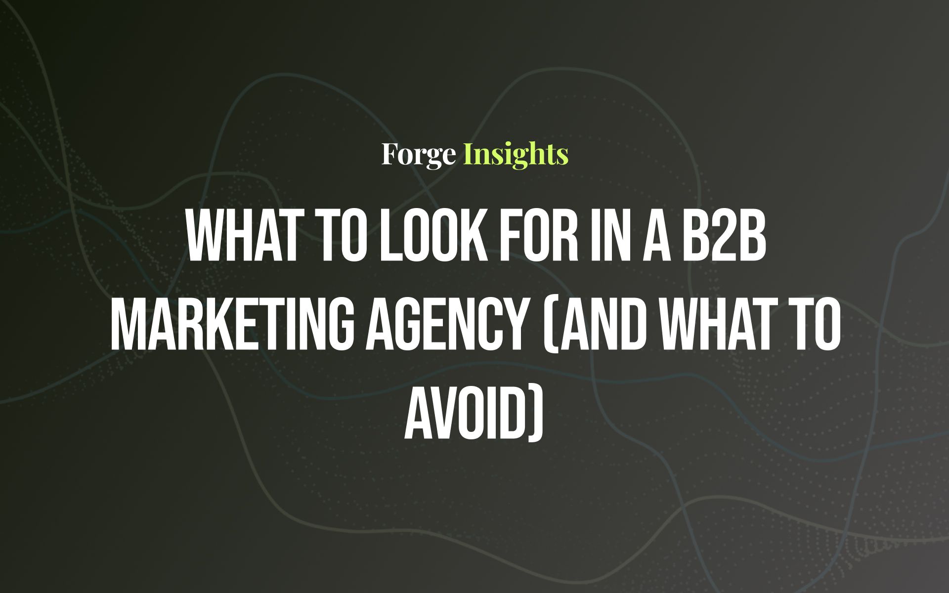 What to Look for in a B2B Marketing Agency (And What to Avoid)