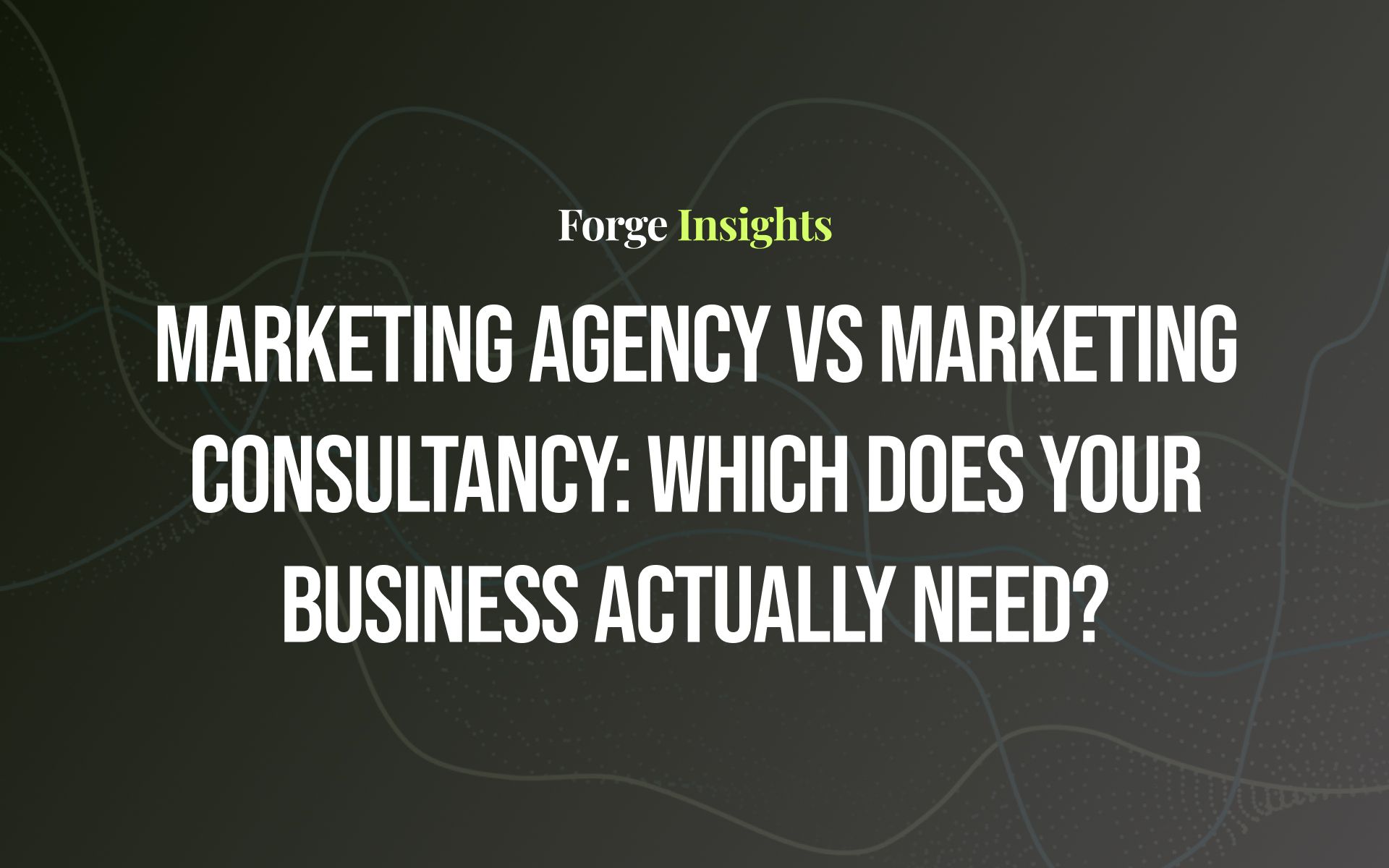 Marketing Agency vs Marketing Consultancy: Which Does Your Business Actually Need?