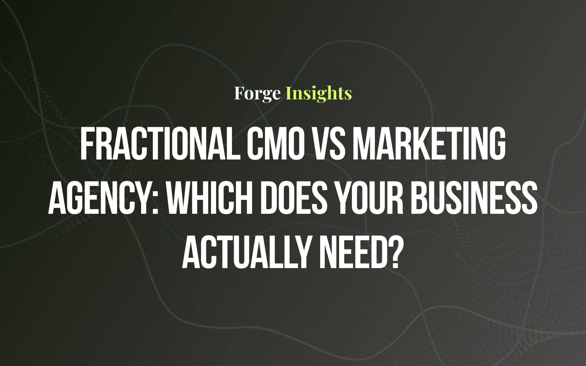 Fractional CMO vs Marketing Agency: Which Does Your Business Actually Need?